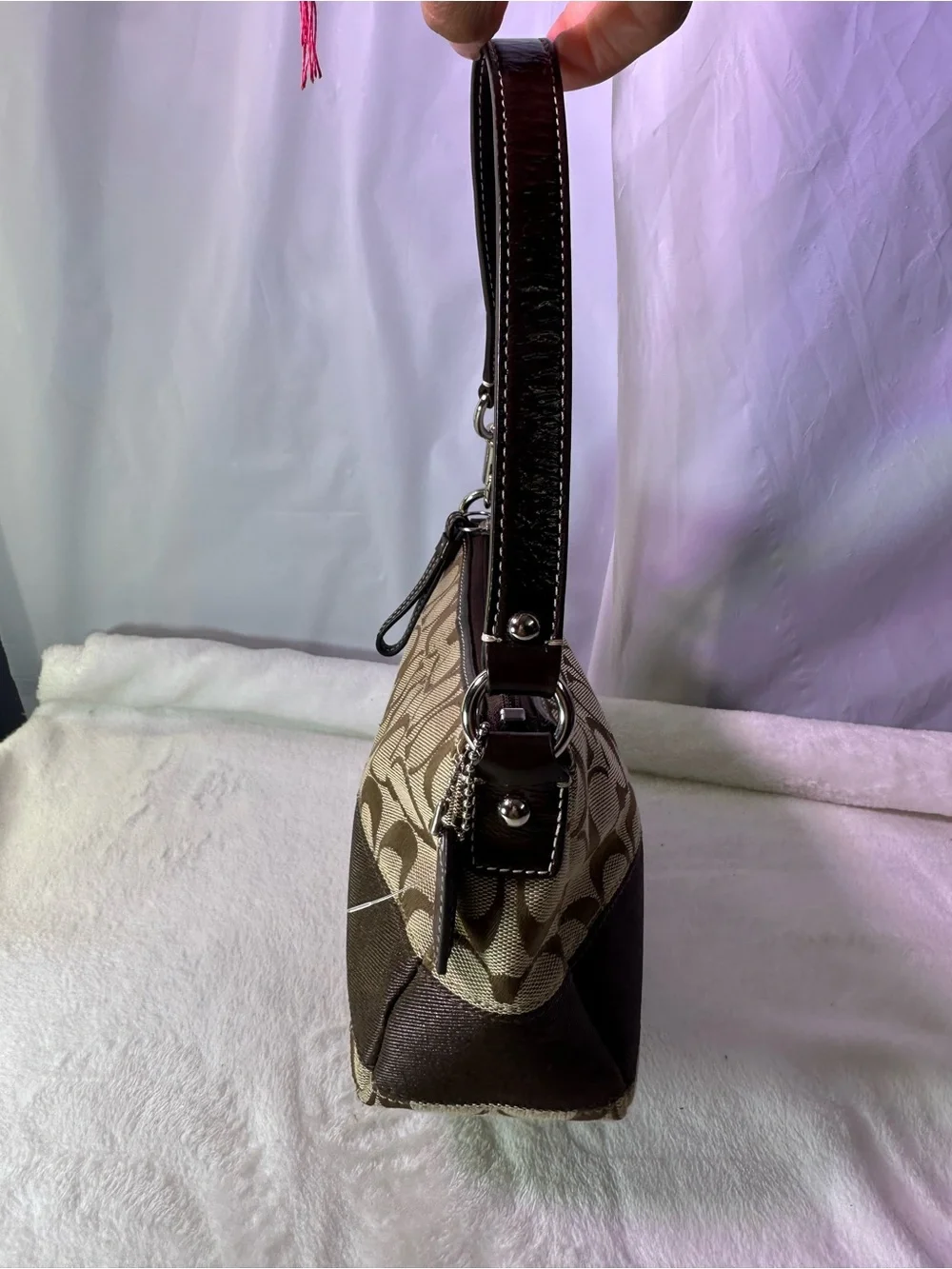 Coach Signature Canvas Shoulder Bag in Brown